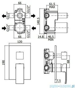 Paffoni Bateria natryskowa podtynkowa z przełącznikiem Level chrom LES018CR | - Baterie umywalkowe - miniaturka - grafika 2
