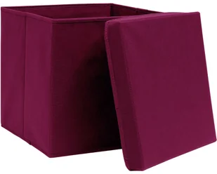 vidaXL vidaXL Pudełka z pokrywami, 10 szt., 28x28x28 cm, ciemnoczerwone - Pudła i pojemniki do przechowywania - miniaturka - grafika 4