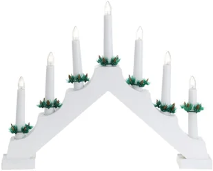 Drewniany świecznik dekoracyjny Winter, biały - Oświetlenie świąteczne - miniaturka - grafika 2