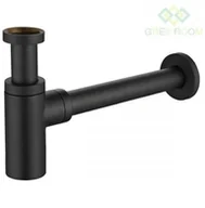 Syfony - Oltens Oltens Hervik syfon umywalkowy mosiężny okrągły czarny mat 02600300 - miniaturka - grafika 1