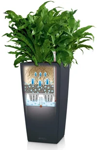 Lechuza Doniczka CUBICO Color 22/22/41 piaskowy brąz - Donice - miniaturka - grafika 5