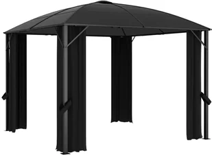 vidaXL Altana ogrodowa z zasłonami, 300x300x265 cm, antracytowa - Altany ogrodowe - miniaturka - grafika 5