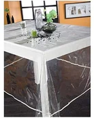 Obrusy i serwetki - CALITEX Obrus z tworzywa sztucznego, okrągła, 140 cm, przezroczysty, jednokolorowa translucide uni 140 - miniaturka - grafika 1