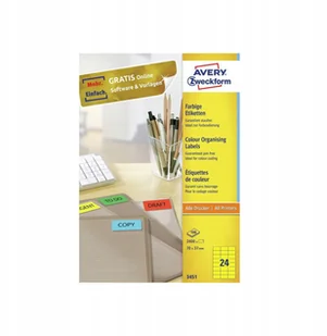 Avery Zweckform Etykiety uniwersalne, żółte 2400 szt. Zweckform 3451 - Etykiety do drukarek - miniaturka - grafika 3