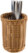 Pojemniki na sztućce - APS Koszyk, pojemnik na sztućce okrągły, brąz | Economic 40012 - miniaturka - grafika 1