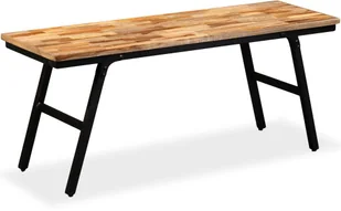 vidaXL Ławka z drewna odzyskanego, tek i stal, 110x35x45 cm vidaXL - Ławki do przedpokoju vidaXL Ławka z drewna odzyskanego, tek i stal, 110x35x45 cm vidaXL - Ławki do przedpokoju - miniaturka - grafika 5