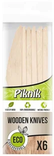 Piknik Noże drewniane EKO 6 szt. - Naczynia i sztućce jednorazowe - miniaturka - grafika 2
