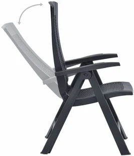 vidaXL Rozkładane krzesła do ogrodu, 2 szt., plastikowe, antracytowe - Fotele i krzesła ogrodowe - miniaturka - grafika 5