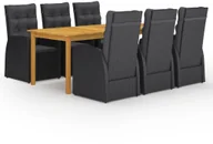 Meble ogrodowe - vidaXL 7-częściowy zestaw mebli ogrodowych, czarny 3067907 - miniaturka - grafika 1