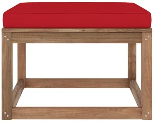 VidaXL Lumarko Podnóżek ogrodowy z czerwoną poduszką 3067266 VidaXL - Pufy i podnóżki - miniaturka - grafika 2