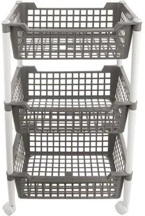 Orion Wózek, regał, organizer, szafka, koszyk 3-poziomowy, kuchenny, łazienkowy, na kółkach, do kuchni, łazienki, kuchenny 812607 - Pudła i pojemniki do przechowywania - miniaturka - grafika 2