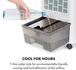 Wentylator Klarstein Townhouse, wentylator/chłodnica powietrza, 7 l, 110 W, pilot zdalnego sterowania, 2x pakiet lodowy, biały ACO4-TownhouseWH - Wentylatory - miniaturka - grafika 6