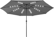 Parasole ogrodowe - vidaXL Parasol ogrodowy z LED i metalowym słupkiem, 400 cm, antracyt 312532 - miniaturka - grafika 1