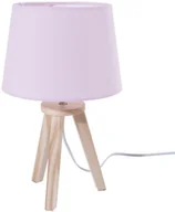 Lampy stojące - Atmosphera for kids Lampka nocna do pokoju dziecięcego lub sypialni 31 cm różowa drewno i tkanina B079TTYHRL - miniaturka - grafika 1