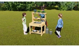 Classic World CLASSIC WORLD EDU Duży Drewniany Zlew Kuchnia Prawdziwa Woda CW70013 - Zabawki AGD - miniaturka - grafika 6