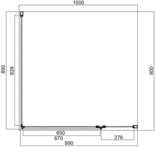 Omnires Manhattan 100x90 przejrzyste profile czarne MH1090BLTR - Kabiny prysznicowe - miniaturka - grafika 2