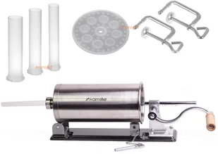 Kamille Solidna nadziewarka do kiełbas, wędlin 3kg + 4 końcówki 6502 - Artykuły masarskie - miniaturka - grafika 2