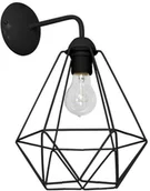 Lampy ścienne - Milagro Kinkiet LAMPA ścienna ALAMBRE 1111 metalowa OPRAWA druciana klatka loft czarna 1111 - miniaturka - grafika 1