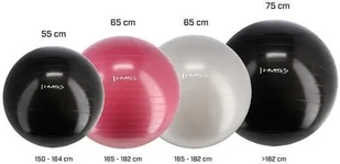 HMS YB01 75CM CZARNA PIŁKA GIMNASTYCZNA - Piłki do ćwiczeń - miniaturka - grafika 2