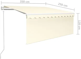 VidaXL Lumarko Automatyczna markiza z zasłoną, LED i czujnikiem, 3,5x2,5 m 3069292 VidaXL - Markizy - miniaturka - grafika 13