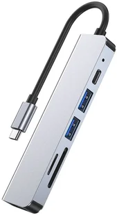 Braders Adapter V4 6w1 do Laptopa Szary - Adaptery i przejściówki - miniaturka - grafika 2