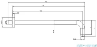 Omnires ramię ścienne deszczownicy L=400 mm antracyt RA01C/KAT | - Baterie umywalkowe - miniaturka - grafika 2