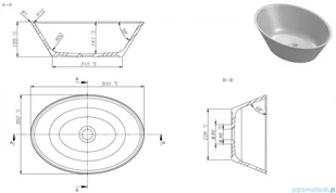 Sanitti Sei umywalka nablatowa 50x35 cm biały mat SEI-50-BM - Umywalki - miniaturka - grafika 2