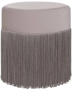 Beliani Puf z frędzlami 36 cm beżowy VIRGINIA - Taborety i hokery - miniaturka - grafika 3