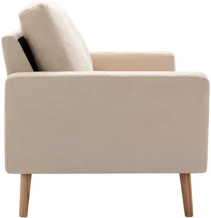 vidaXL 2-częściowy komplet wypoczynkowy, obity tkaniną, kremowy - Komplety wypoczynkowe - miniaturka - grafika 8