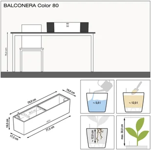 Lechuza Doniczka BALCONERA Color 80 piaskowy brąz - Donice - miniaturka - grafika 3
