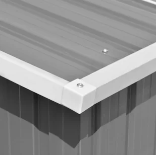 vidaXL Szopa ogrodowa, 257 x 298 x 178 cm, metal, szara - Altany ogrodowe - miniaturka - grafika 4