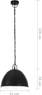 VidaXL Industrialna lampa wisząca, 25 W, czarna, okrągła, 31 cm, E27 320548  VidaXL - Lampy pozostałe - miniaturka - grafika 8