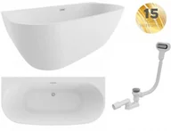 Wanny - Polimat Wanna wolnostojąca przyścienna 170x80x60 cm ok. 210 l +stelaż oraz syfon, BIAŁA 00441 - miniaturka - grafika 1