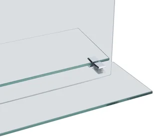 vidaXL Lustro ścienne z półką, 50x70 cm, hartowane szkło - Lustra - miniaturka - grafika 4