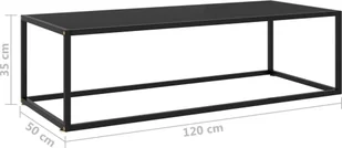 VidaXL Lumarko Stolik herbaciany, szkło w czarnym kolorze, 120x50x35 cm 322884 VidaXL - Ławy i stoliki kawowe - miniaturka - grafika 6