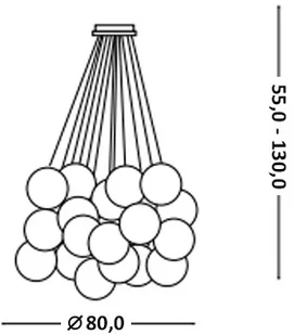 IDEAL LUX Lampa Wisząca Mapa Sp22 Bianco 140230 Średnica 80,0 Wys. 55,0 - 130,0 - Lampy sufitowe - miniaturka - grafika 2