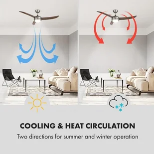 Klarstein El Paso, wentylator sufitowy, 52 trzonek E27, 3 śmigła imitacja drewna dębowego VTS6-El Paso darkoak - Wentylatory sufitowe - miniaturka - grafika 4