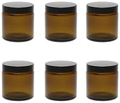 Pojemniki kuchenne - Viva Haushaltswaren VIVA artykuły gospodarstwa domowego # 39502 # 6 szklanka szklanki tygiel 120 ML/żel maść/żel kremowy/słoje/pojemniki do produktów sypkich wykonana ze szkła brązowy wraz z etykiety, brązowy, 6.1 x 6.1  #39502# - miniaturka - grafika 1