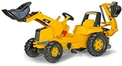 Hulajnogi - Rolly Toys rolly toys 813001 rollyjunior Cat hulajnoga Traktor z przodu i tyłu koparki | Traktor mit koparki, maski silnika do otwierania, pałąka regulacja siedziska, cichej opony | od 3 lat | Kolor żółty 813001 - miniaturka - grafika 1