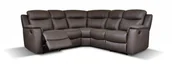 Narożniki - Vente-Unique Skórzana sofa narożna EVASION z funkcją relaks - Czekoladowy - miniaturka - grafika 1
