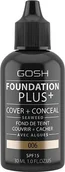 Podkłady do twarzy - Gosh Podkład kryjąco korygujący 2w1 006 Honey 30ml 1234587302 - miniaturka - grafika 1