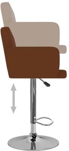 vidaXL Stołki barowe, 2 szt., brązowe, sztuczna skóra - Taborety i hokery - miniaturka - grafika 21