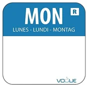 Pojemniki na przyprawy - Vogue Colour Coded Food Labels poniedziałek niebieski. 1000 etykiet na rolkę. L931 - miniaturka - grafika 1