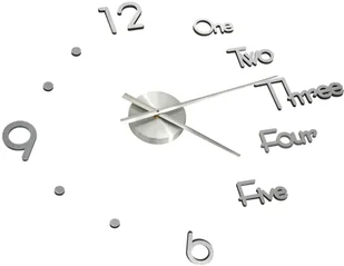 VidaXL Lumarko Zegar ścienny 3D, nowoczesny design, srebrny, 100 cm, XXL 325158 VidaXL - Zegary - miniaturka - grafika 7