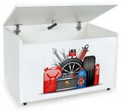 Pojemniki na zabawki - Drewniana Skrzynia na zabawki mobilna Ławka - miniaturka - grafika 1