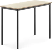 Meble do szkół i przedszkoli - AJ Produkty Stół BORS, 1200x600x900 mm, laminat brzoza, antracyt - miniaturka - grafika 1