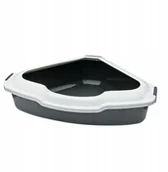 Kuwety dla kotów - Kuweta narożna Happet szara - miniaturka - grafika 1