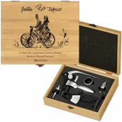 Gadżety dla niej i dla niego - Murrano Personalizowany Zestaw Akcesoriów Do Wina Deluxe Rower ZDW3-028 - miniaturka - grafika 1