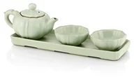 Serwisy do kawy i herbaty - TEASOUL teasoul b6021251 zestaw z zamkiem dzbanek do herbaty i 2 kubków, zielony B6021251 - miniaturka - grafika 1