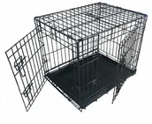 Sprzęt podróżny i transportery dla psów - Ellie-Bo Ellie-BO klatka dla szczenięta/psy, płyta metalowa z kauschutz, rozmiar M, 76,2 cm, w kolorze czarnym EB-BLACKS30 - miniaturka - grafika 1